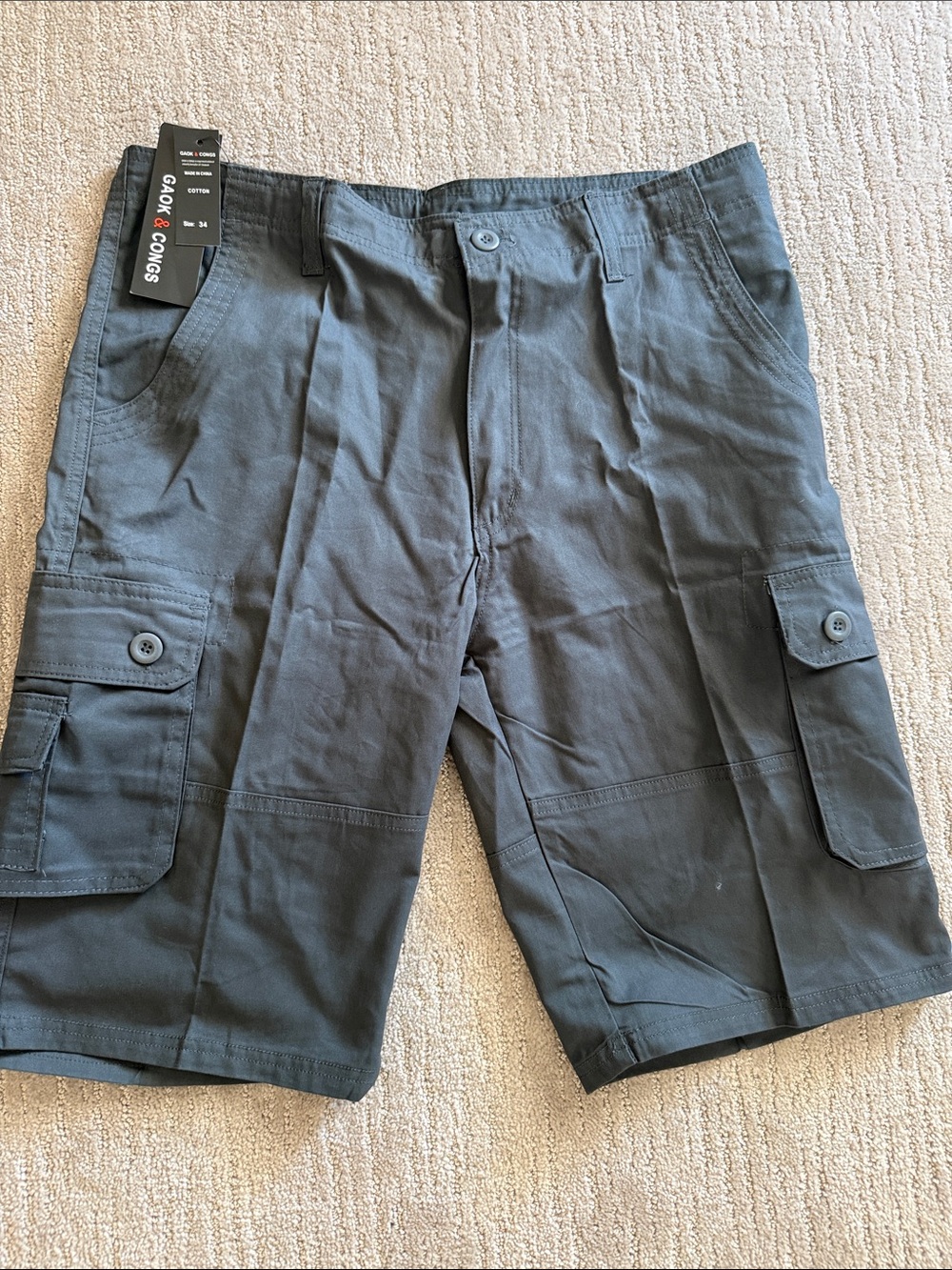 Gray Cargo Shorts -